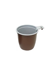 Чашка пластиковая 200 мл  кофейная   бело-коричневый PP ИнПл