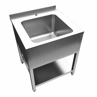 Ванна моечная цельнотянутая 1 секц с бортом АВЦРБ-1-06070-44-П4ПН Astropit 400х400х250   ПН 40х40 полка нержавеющая  разборный с фартуком