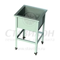 Ванна моечная 1 секц с бортом ВМТ-О 600/700/870 ТНН цельнотянутая   оцинк сталь  500х400х300