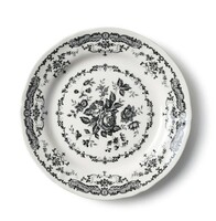 Тарелка мелкая 26 см каменная керамика белый-черный Rose Bitossi
