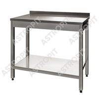 Стол производственный с бортом каркас профиль  нержавеющая полка  профиль нерж 40х40  разборный    1400х700х850