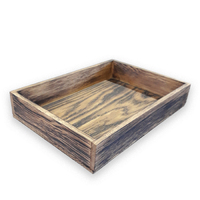 Ящик для сервировки деревянный 25х18х4,5 см  дуб с обжигом