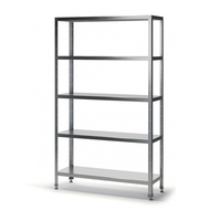 Стеллаж с полками  5 полок  нержавеющая сталь  уголок нержавеющая сталь    900х500х2000