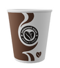 Стакан бумажный 200/250  мл D80 мм Любимый Кофе дизайн  однослойный