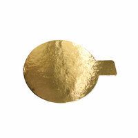Подложка D80 мм H0,8 мм золото односторонее с держателем 100 шт/упак
