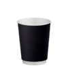 Стакан бумажный 250 мл D80 мм  двухслойный Черный