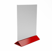 Подставка для информации А5 вертикаль  прозрачный/красный оргстекло