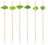 Пика деревянная H120 мм Листок 100 шт/уп бамбук