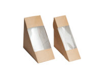 Коробка  ECO для сендвичей с окном 125х125х70 мм  крафт