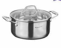 Кастрюля 3,2 л D20 см нерж.сталь со стекл. крышкой индукция Ника  Катунь