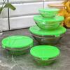 Набор салатников с крышками 5 шт: 130/200/350/500/900 мл "Классика", цвет зеленый 