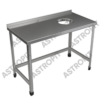 Стол для сбора отходов  с бортом  нерж сталь  отв 250 справа    1200х600х870