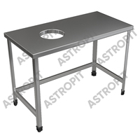 Стол для сбора отходов  островной  нерж сталь  отв 250 смещ    1200х600х870