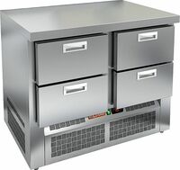 Стол холодильный 600 островной SNE 22/TN O HICOLD  -2...+10°С   4 ящика  нержавеющая сталь