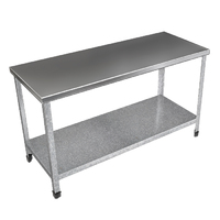 Стол производственный островной  оцинкованная полка  уголок оцинкованная сталь  разборный    1500х800х850  НЕСТ