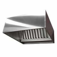 Зонт вытяжной пристенный  Жироуловители  закрытый    нержавеющая сталь  1300х700х400