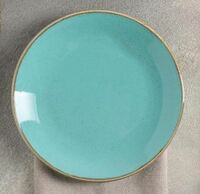 Тарелка мелкая 24 см  без полей бирюз. Porland фарфор  