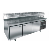 Стол холодильный GN под тепловое оборудование островной GN 111/TN LT O HICOLD  -2...+10°С   3 двери  нержавеющая сталь