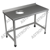 Стол для сбора отходов  с бортом  оцинк сталь  отв 250 слева    1000х600х870