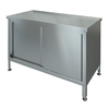 Стол тумба двери купе  островной  нержавеющая задняя стенка    нержавеющая сталь  1500х600х870