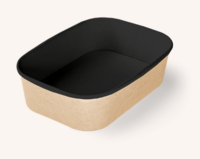 Контейнер CASE BOWL 190/171х135/116х51 мм  860 мл черный / крафт OSQ 