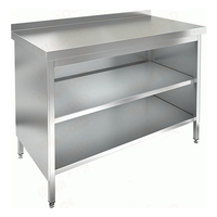 Стол тумба без дверей  с бортом      нержавеющая сталь  1500х700х870