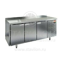 Стол морозильный GN с бортом GN 111/BT HICOLD  -10…-18°С   3 двери  нержавеющая сталь