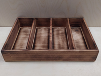 Ящик для чайных пакетиков 320*200*50мм 4 отделения (70мм) бук с обжигом