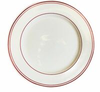 Тарелка мелкая 27 см Red Vintage фарфор белый с красным кантом