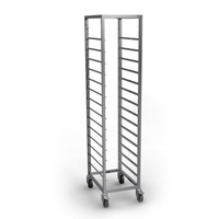 Тележка-шпилька для противней  400х600 мм  15 ур  096 мм между ур  нержавеющая сталь  450х610х1600