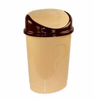 Контейнер для мусора 12 л с плавающей крышкой пластик бежевый  Альтернатива