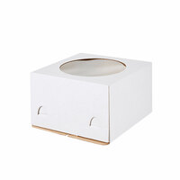Коробка для торта  300х300х190 мм 3-4 кг с окном белый