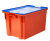 Ящик универсальный  63 л 600х400х365 мм сплошной HDPE синий/оранжевый