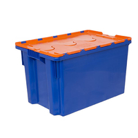 Ящик универсальный  63 л 600х400х365 мм сплошной синий/оранжевый