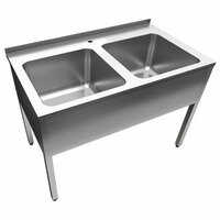 Ванна моечная цельнотянутая 2 секц с бортом АВЦРБ-2-12070-55-П4БО Astropit 500х500х300    ПН 40х40 без обвязки  разборный с фартуком