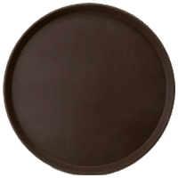 Поднос прорезиненный круглый 45 см коричневый Cambro