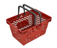 Корзина покупательская classic пластик, с 2-мя ручками 20 л, красный
