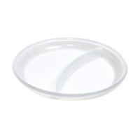 Тарелка пластиковая D205 мм столовая 2-х секционная Эконом белый PS Атлас