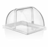 Поднос поликарбонат GN 1/2 32,5х26,5 см с крышкой белый, GASTROPLAST