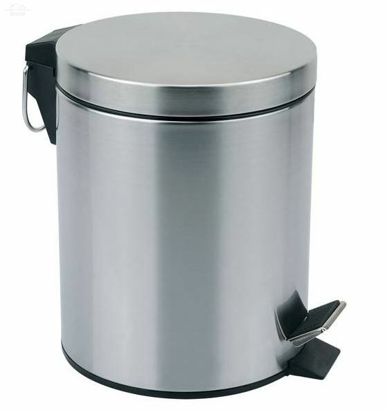 Ведро для мусора 5 л D22, Н28 см с педалью нерж.сталь матовое Ведро для мусора 5 л D22, Н28 см с педалью нерж.сталь матовое