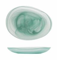Тарелка мелкая 28х21х2 см матовая Green Sky P.L. стекло бирюзовый Тарелка мелкая 28х21х2 см матовая Green Sky P.L. стекло бирюзовый