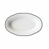 Блюдо овальное 21 см Line Black  ID Fine, фарфор