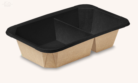 Контейнер OCTOBOX 800/2 секции 230/180х147/97х50 мм 800 мл черный / крафт OSQ Контейнер OCTOBOX 800/2 секции 230/180х147/97х50 мм 800 мл черный / крафт OSQ