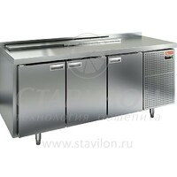 Стол для салатов GN с бортом SL2-111GN (1/6) HICOLD  +2...+10°С   3 двери  нержавеющая сталь