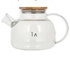 Чайник 1000 мл  стекло  Бочонок с бамбуковой крышкой  