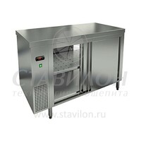 Стол тепловой пристенный GN TS 14 GN HICOLD  до +65°С   2 двери-купе  нержавеющая сталь