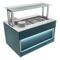 Салат-бар Тепловой АСБТ-А2Н-О31КА-СТ Astropit 3 GN 1/1 Анда  полка по центру, LED подсветка, место для тарелок  островной, двойной фасад с подсветкой, кварц