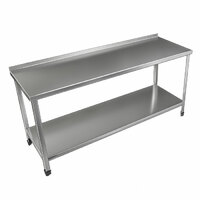 Стол производственный каркас уголок  с бортом  уголок нержавеющая сталь  нержавеющая полка    1800х600х870  НЕСТ