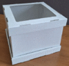Короб  240х240х200 мм  С ОКНОМ для тортов картон белый Короб  240х240х200 мм  С ОКНОМ для тортов картон белый