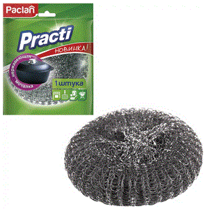 Губка для посуды СПИРАЛЬ 1 шт/уп 38 г, БОЛЬШАЯ, PACLAN "Practi" Губка для посуды СПИРАЛЬ 1 шт/уп 38 г, БОЛЬШАЯ, PACLAN "Practi"